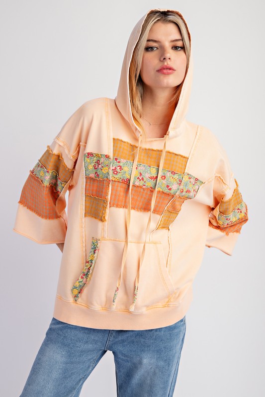 Easel PRINT MIX MINERAL WASHED HOODIE PULLOVER