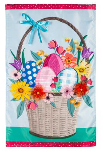 Easter Basket Applique House Flag