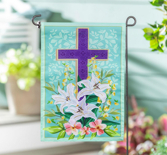 Easter Cross Applique Flag
