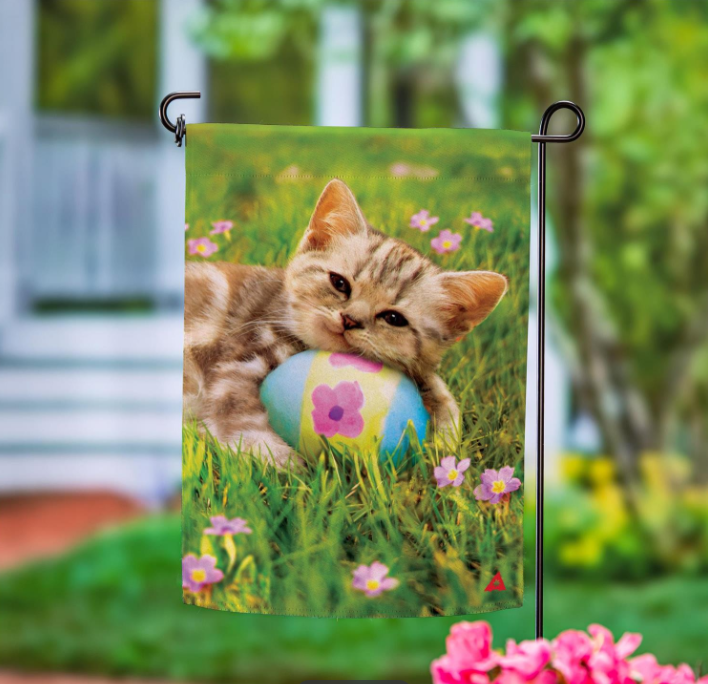 Easter Kitten Suede Flag