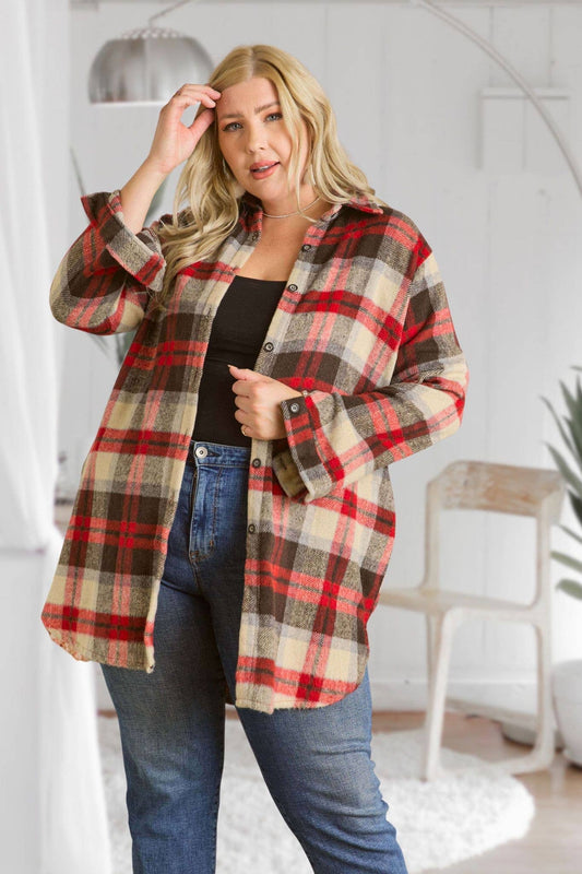 Pretty PLUS CHECK SHIRTJACKET LONG SLEEVE