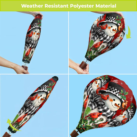 Briarwood Lane - Snowman With Cardinals Hot Air Balloon Spinner