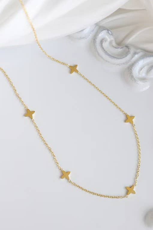TITANIUM STEEL NON-TARNISH MINI CROSS NECKLACE