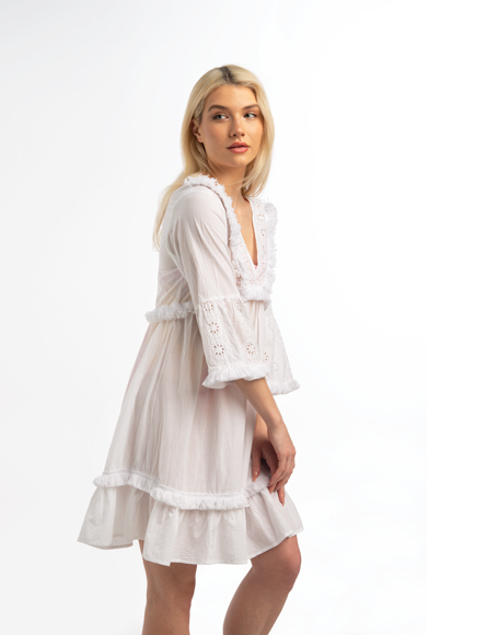 Eyelet Fringe Coverup