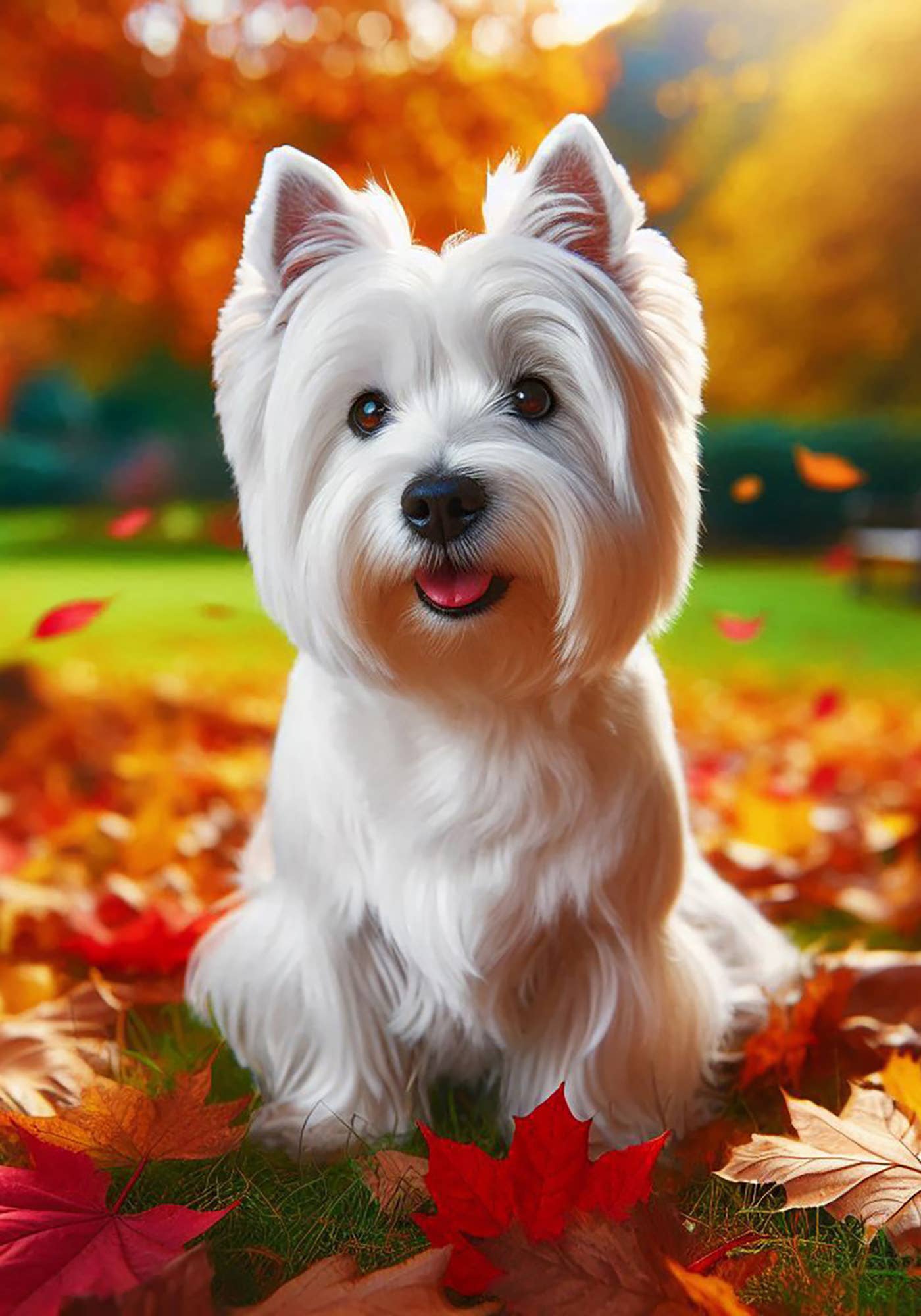 Best of Breed Products - Westie - Falling Leaves Garden Flag