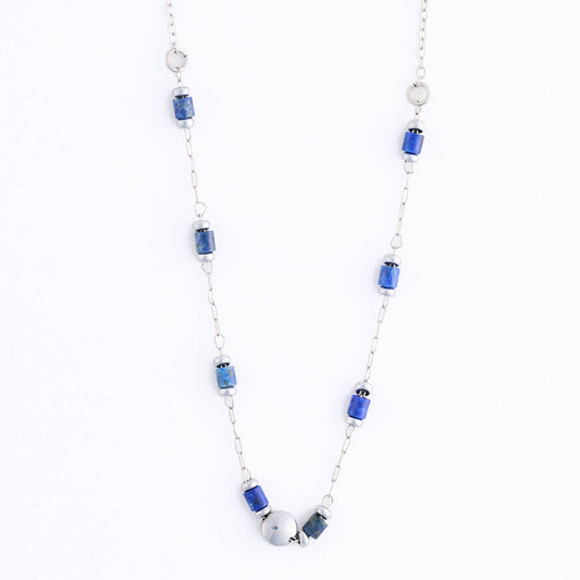 Howard's - Waterproof Necklace 15" Lapis Bead Chain Jewelry Narelle