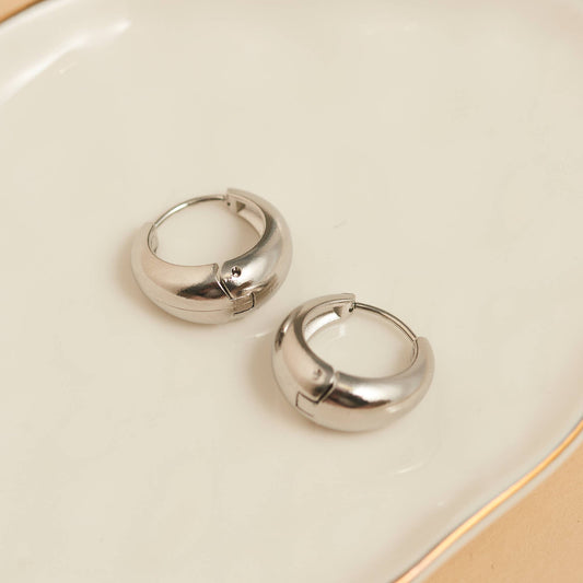 Howard's - Waterproof Earrings Graduated Hoop in Gold & Steel Narelle