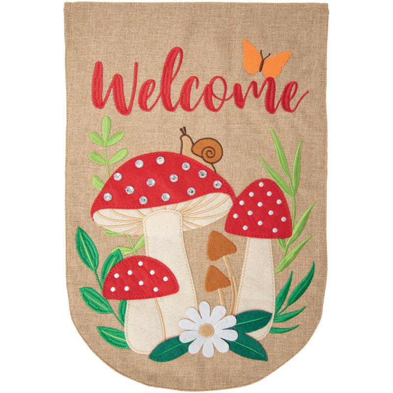 FlagTrends by Carson - "Mushrooms" Double Applique Garden Flag