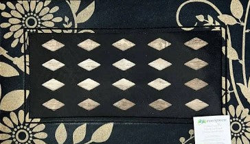 Black Floral Flocked Sassafras Mat Tray