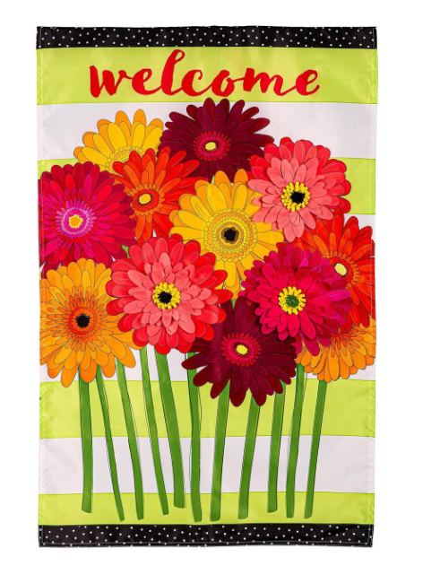 Gerbera Daisies Bouquet Applique Flag