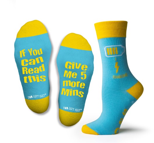 TWO LEFT FEET Give Me 5 More Minutes Socks
