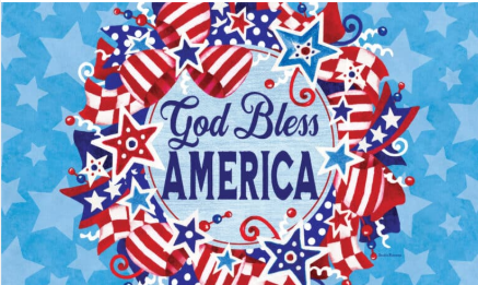 God Bless Wreath Door Mat