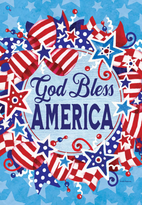 God Bless Wreath Flag