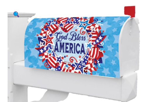 God Bless Wreath Mailbox Cover