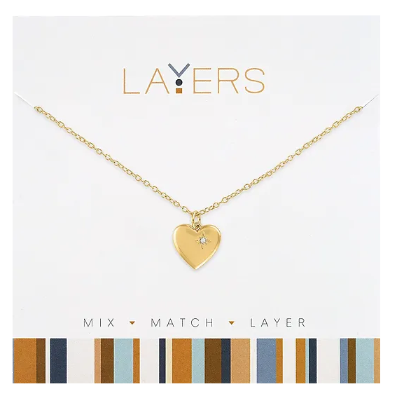Gold Heart of Gold Layers Necklace Lay-187G