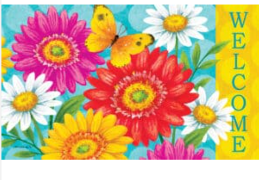 Happy Gerberas Door Mat