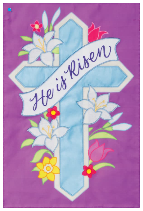 He is Risen Applique Flag