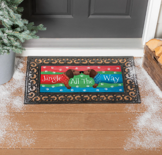 Jingle All the Way Dachshunds Sassafras Mat