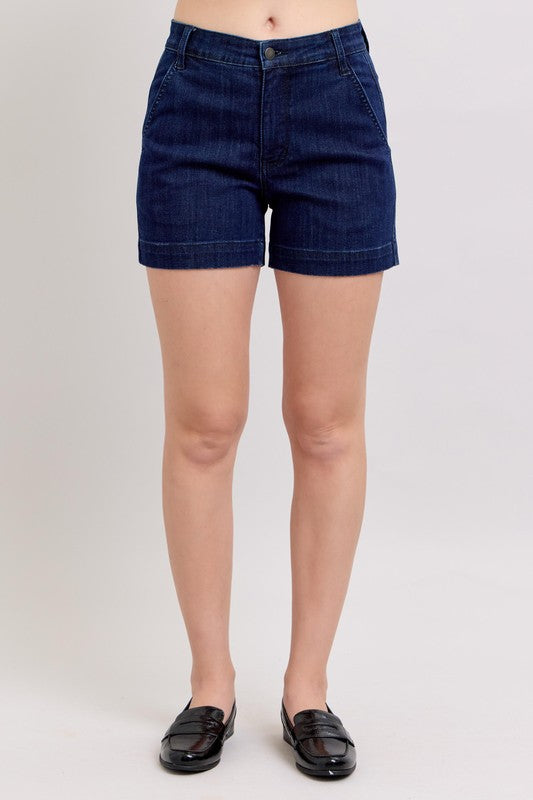 Judy Blue HW Denim Trouser Shorts