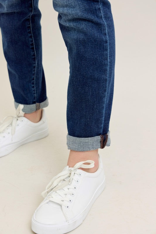 Judy Blue Core Dark Wash Cuffed Slim Fit