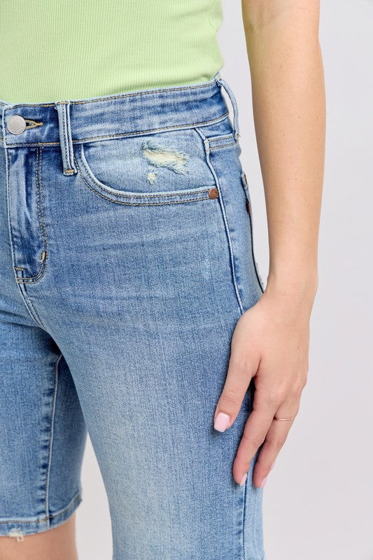 Judy Blue High Waist Vintage Wash Bermudas