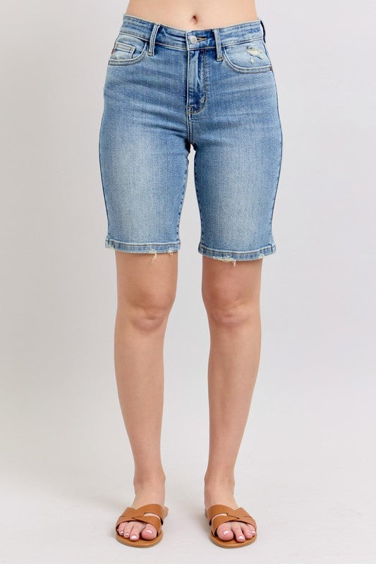 Judy Blue High Waist Vintage Wash Bermudas