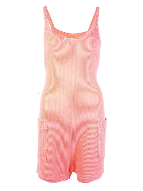 Knit Romper Coral Simply Southern