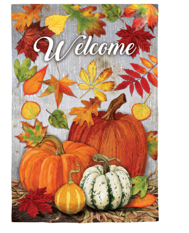 Leaves and Pumpkins Moire Flag