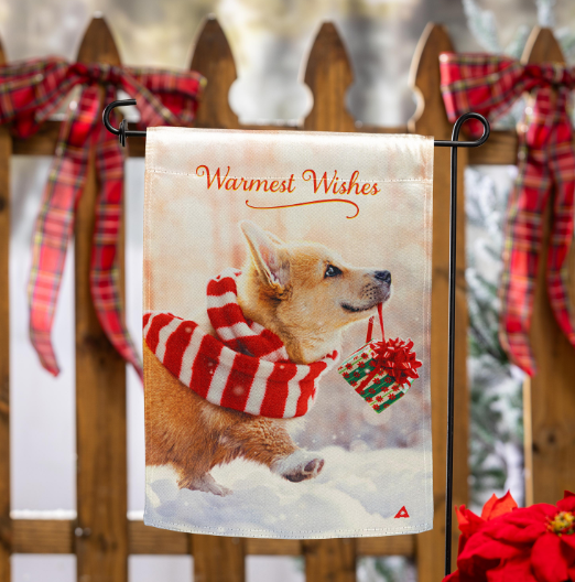 Majestic Corgi Lustre Garden Flag