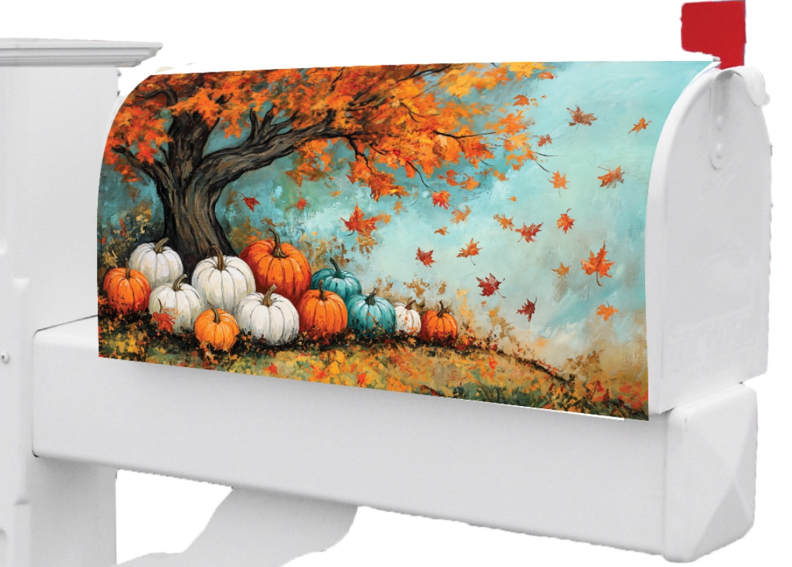 Maple Tree Pumpkins-Large Mailbox Makeover