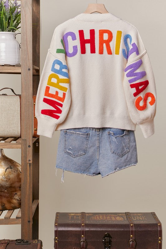 Christmas Oversize Christmas Sweater with Lettering