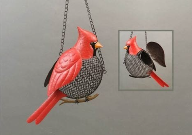 Metal Cardinal Birdfeeder