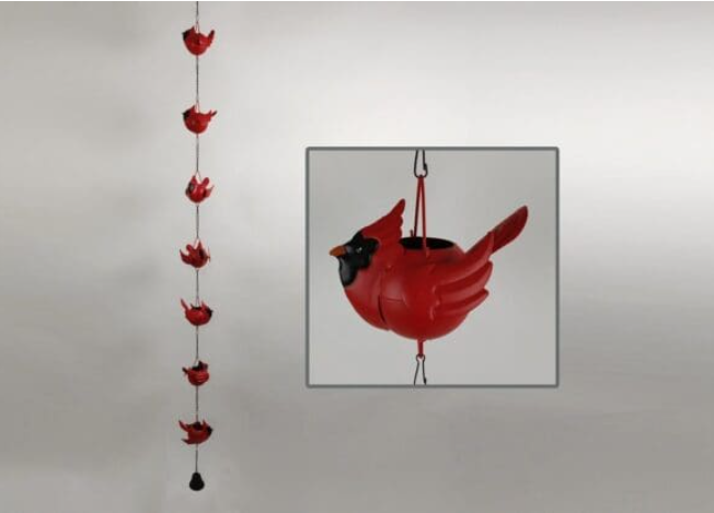 Metal Cardinal Rain Chain