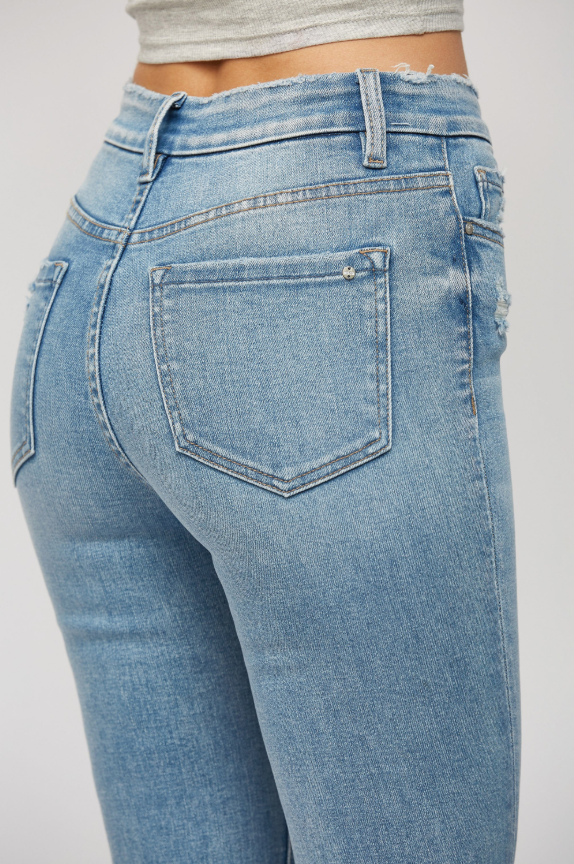 HIGH RISE CROP FLARE JEANS
