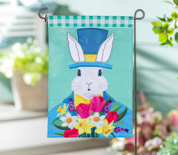 Mister Easter Bunny Applique Flag