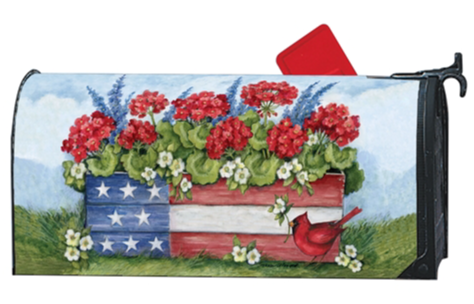 Patriotic Planter Box Mailbox Cover