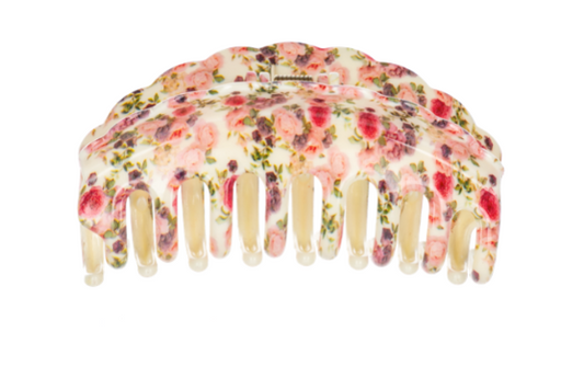 Floral Hair Claw Clips With Scalloped Edge