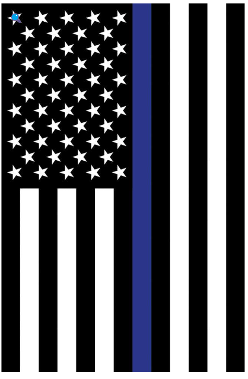 Thin Blue Line Applique Flag