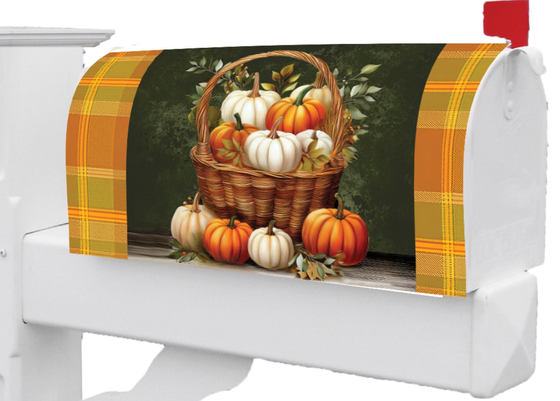 Pumpkin Basket-Large Mailbox Makeover