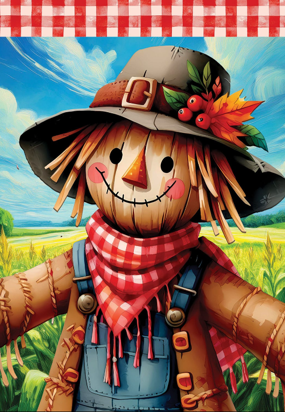 Scarecrow & Pumpkin- Flag by Vivian Kaufmann