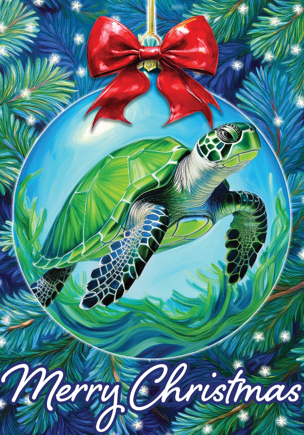 Sea Turtle Ornament-Flag by Rhonda Abrams