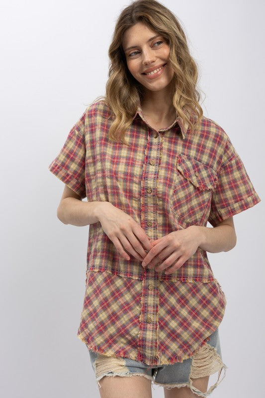Forever Washed Flannel Short Sleeve Shirt