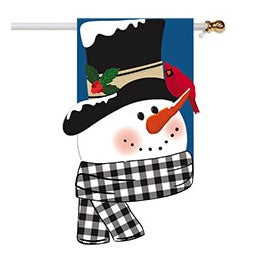 Snowman and Friend House Applique Flag 159184