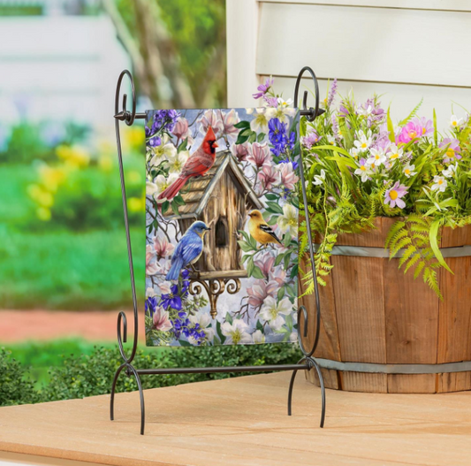 Spring Awakens Burlap Garden Flag
