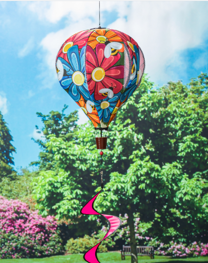 Spring Floral Burlap Balloon Spinner