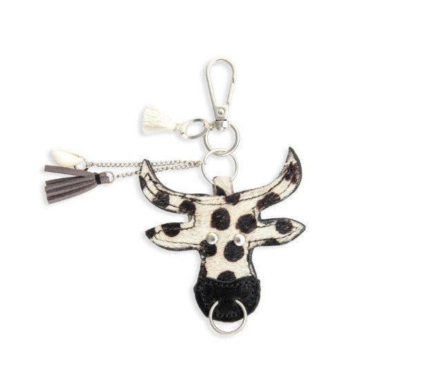 Steer Hair-on Hide Key Fob