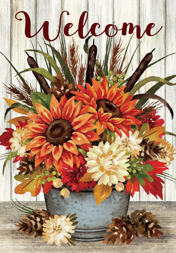 Sunflowers & Cattails Flag