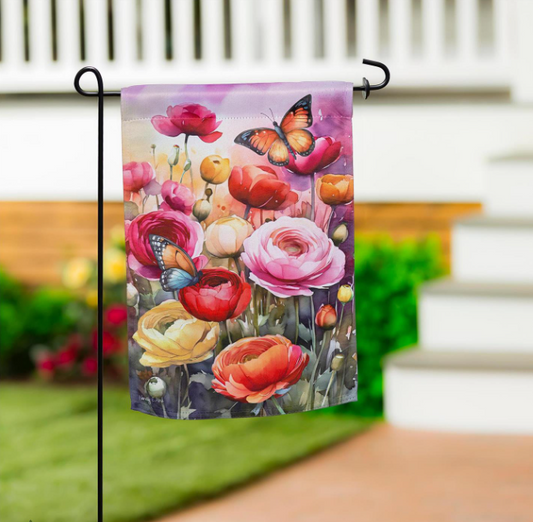 Sunset Garden Suede Flag
