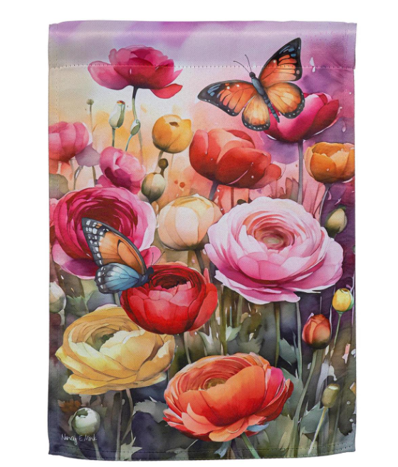 Sunset Garden Suede Flag