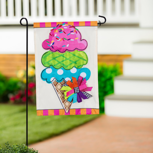 Sweet Summer Ice Cream Applique Flag
